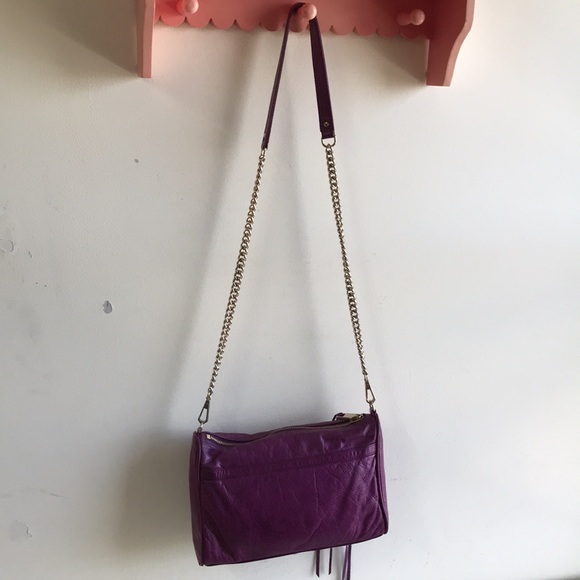 Rebecca Minkoff MAC bag in fuscia pink leather Large size MAC crossbody gold cha - Picture 5 of 9